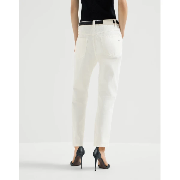 Brunello Cucinelli Straight five-pocket trousers in Panama, view 3
