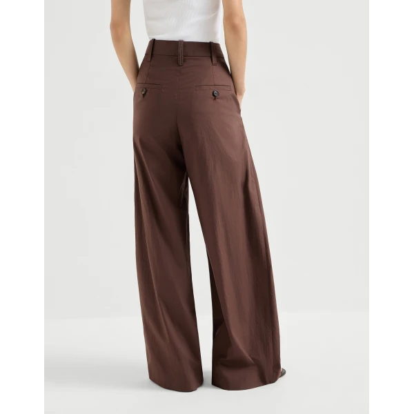 Brunello Cucinelli Wide trousers in Cocoa, view 3