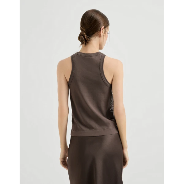 Brunello Cucinelli Dazzling Embroidery top, view 3