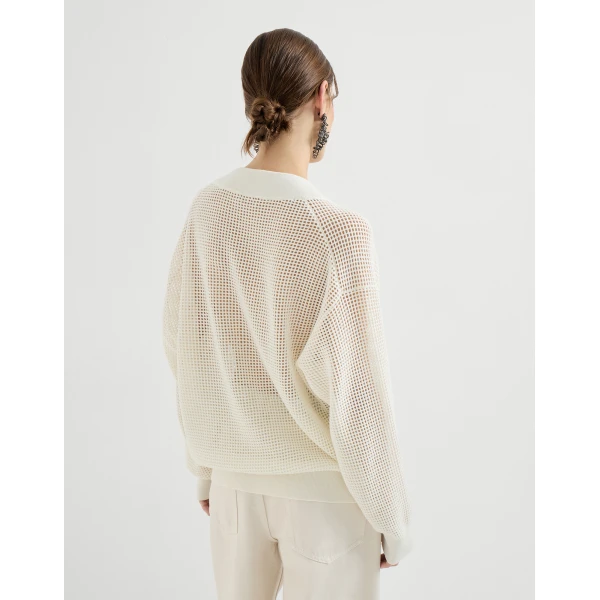 Brunello Cucinelli Cashmere net sweater in Panama, view 3