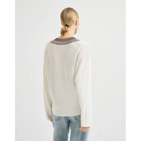 Brunello Cucinelli Cashmere and silk lightweight sweater, view 3