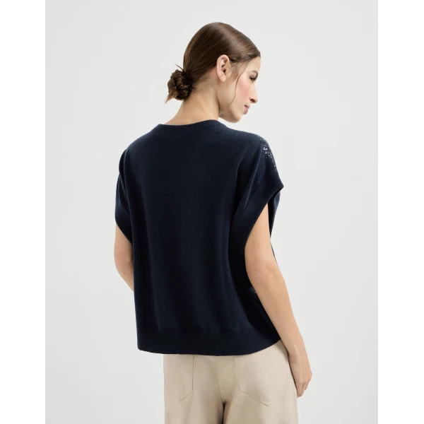 Brunello Cucinelli Dazzling Embroidery sweater, view 3