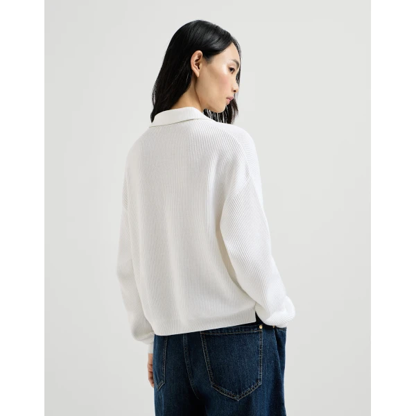 Brunello Cucinelli Polo-style sweater in Panama, view 3