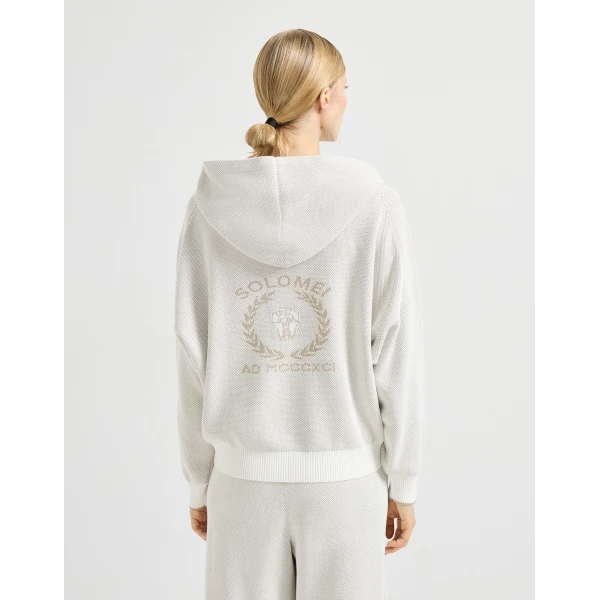 Brunello Cucinelli Honeycomb stitch sweatshirt in Panama Jacket, view 3