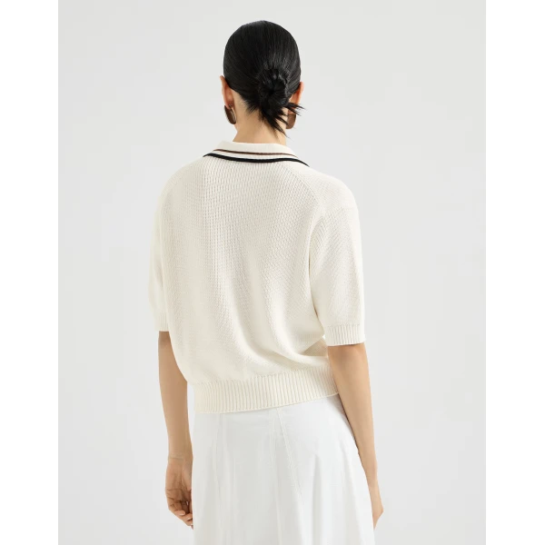 Brunello Cucinelli Rib knit polo, view 3