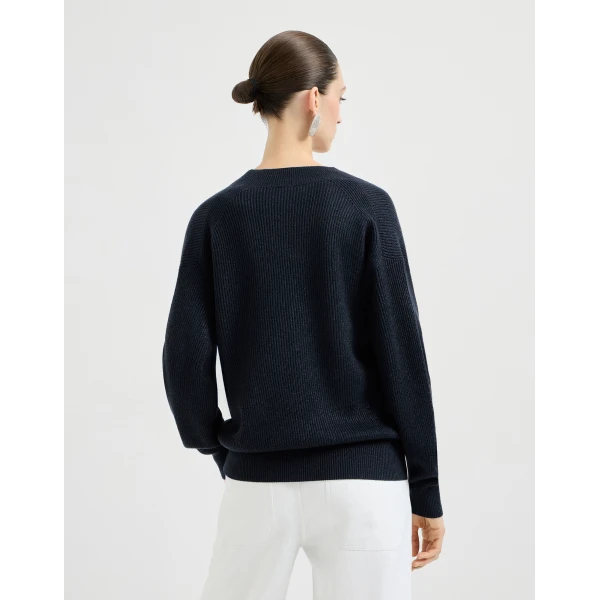 Brunello Cucinelli Sparkling cashmere sweater in Blue, view 3
