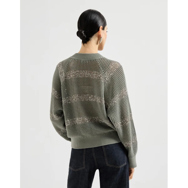 Brunello Cucinelli Cardigan with dazzling stripes, view 3