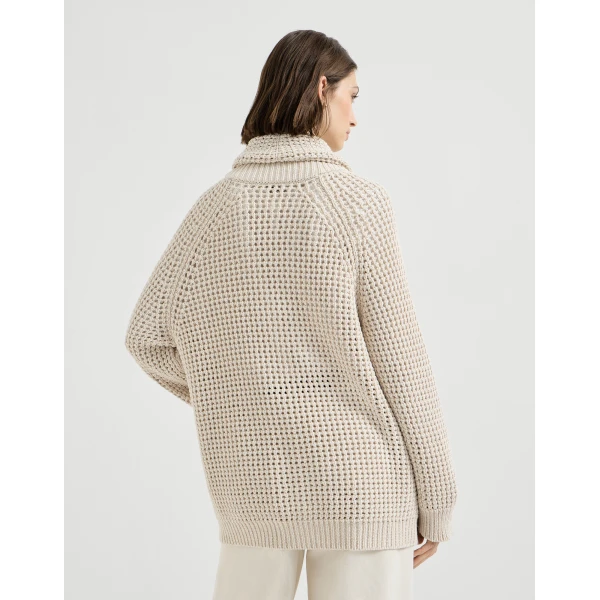 Brunello Cucinelli Net cardigan in Oat, view 3