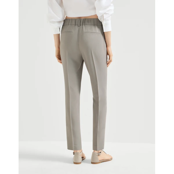 Brunello Cucinelli Tailored Jogger trousers in Light Grey, view 3