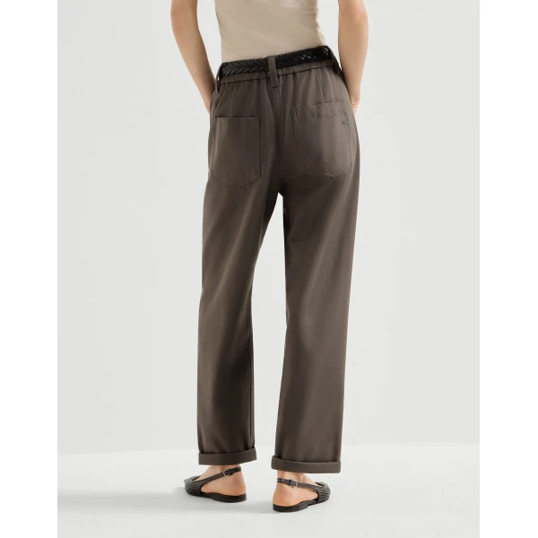 Brunello Cucinelli Baggy trousers in Pine Cone Brown, view 3