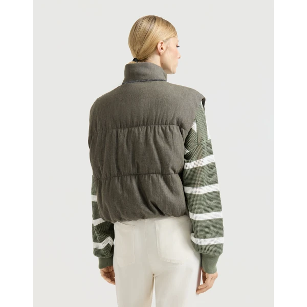 Brunello Cucinelli Down vest in Olive, view 3