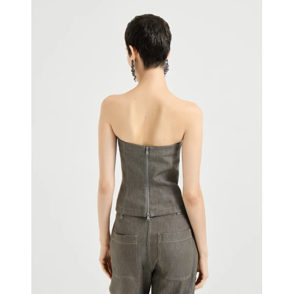Brunello Cucinelli Bandeau top in Olive, view 3