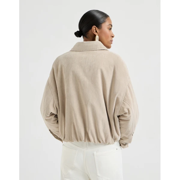 Brunello Cucinelli Vintage corduroy outerwear jacket in Beige, view 3