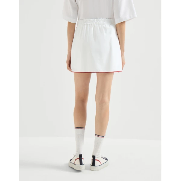 Brunello Cucinelli Mini skirt with logo in White, view 3