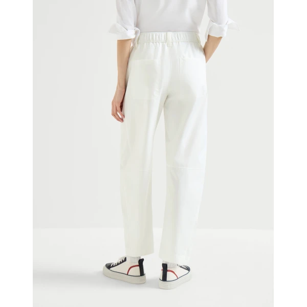 Brunello Cucinelli Ergonomic track trousers in White, view 3