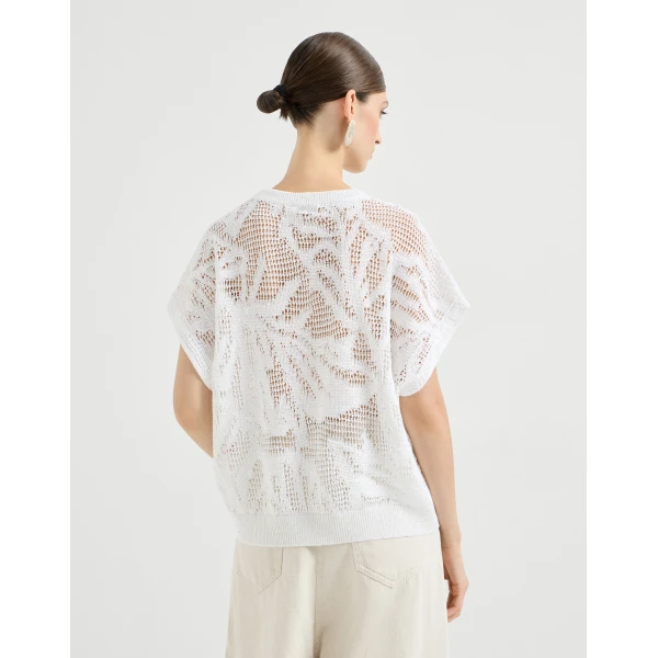 Brunello Cucinelli Dazzling water lilies t-shirt Knit, view 3