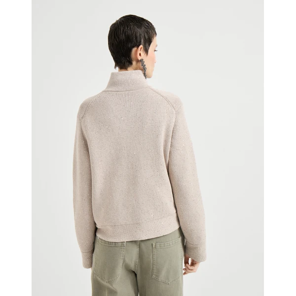 Brunello Cucinelli Cotton Diamond yarn outerwear jacket in Desert, view 3