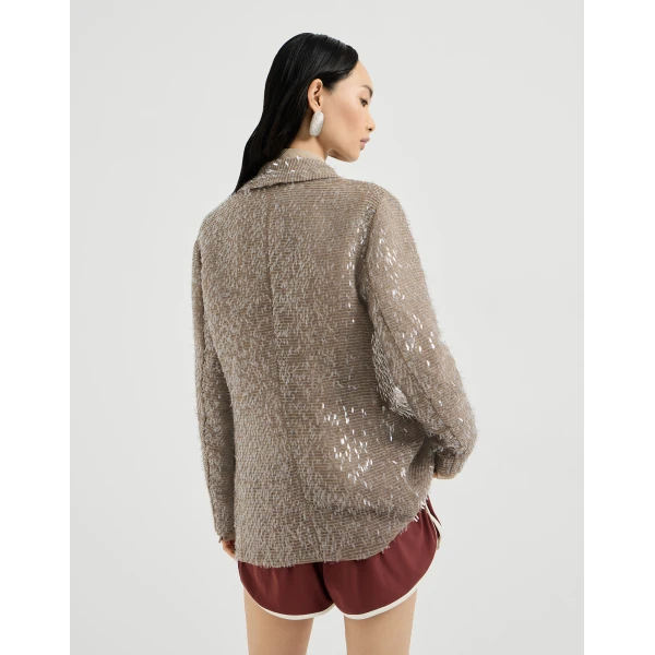 Brunello Cucinelli Dazzling Embroidery blazer in Rope, view 3