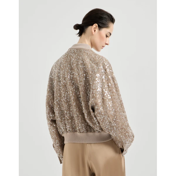 Brunello Cucinelli Dazzling mirage cardigan in Rope, view 3