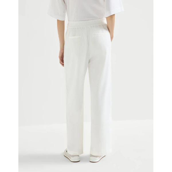 Brunello Cucinelli Pique Track trousers in White, view 3
