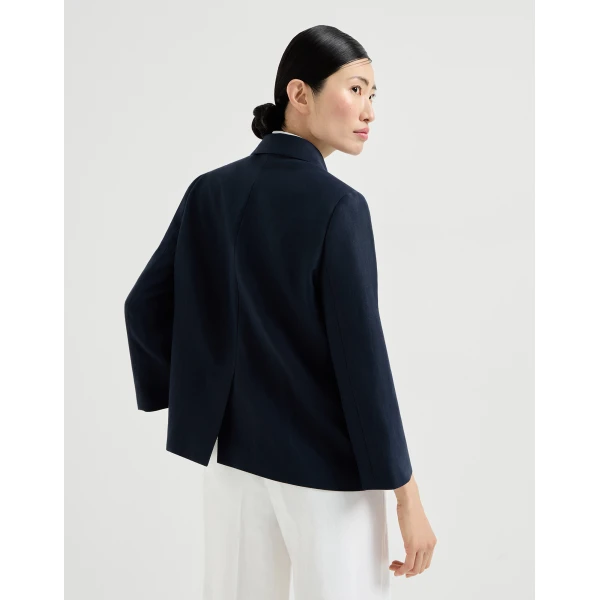 Brunello Cucinelli Fluid twill blazer in Blue, view 3