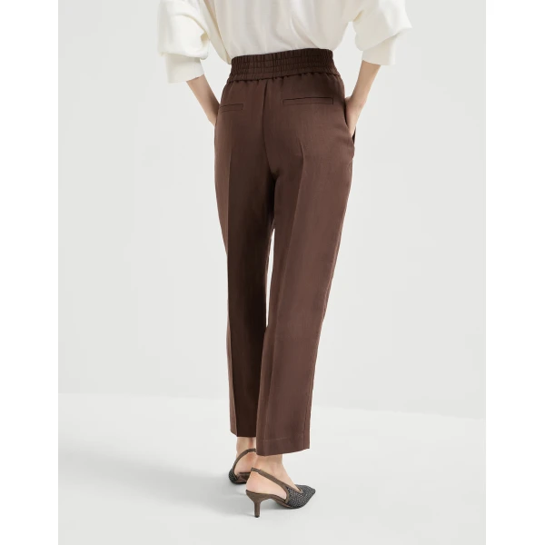 Brunello Cucinelli Baggy trousers in Cocoa, view 3