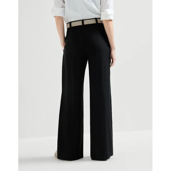 Brunello Cucinelli Sartorial Wide trousers in Black, view 3