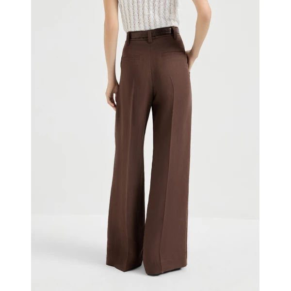 Brunello Cucinelli Sartorial Wide trousers in Cocoa, view 3