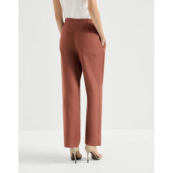 Brunello Cucinelli Tailored track trousers in Firebrick, view 3
