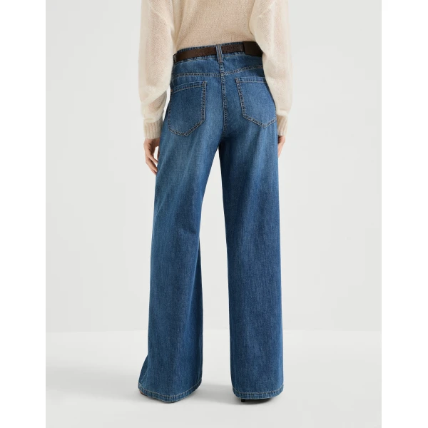 Brunello Cucinelli Baggy trousers in Denim, view 3