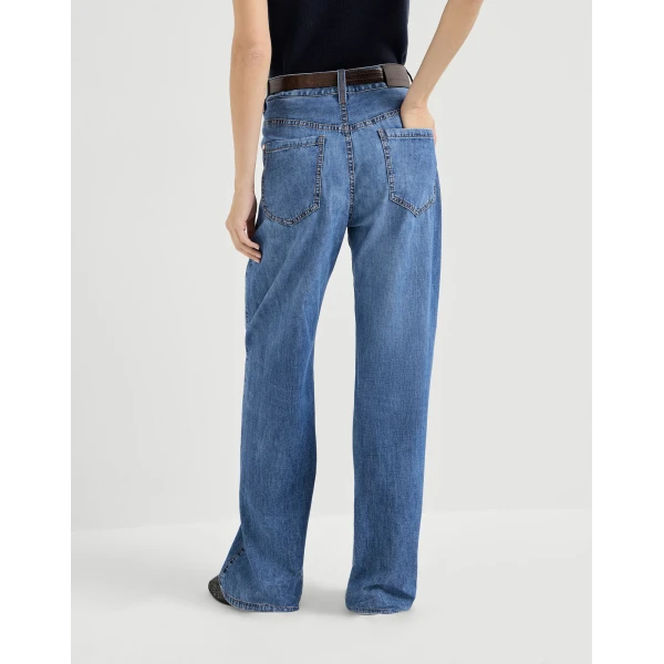 Brunello Cucinelli Contemporary Loose trousers in Denim, view 3