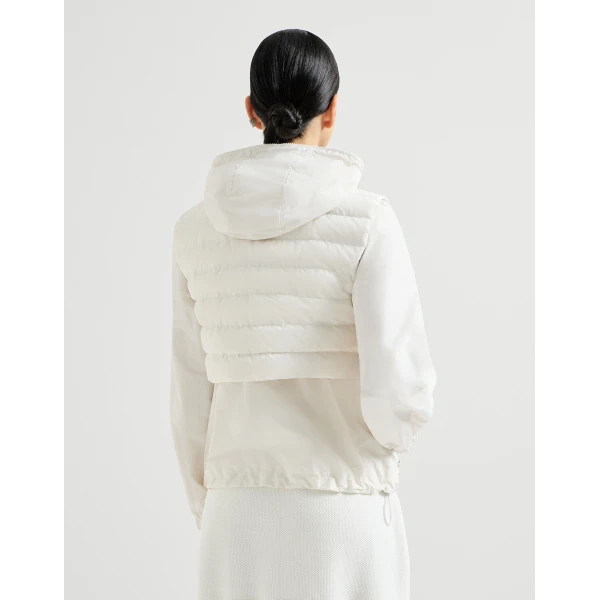 Brunello Cucinelli Taffeta down jacket in Cherry, view 3