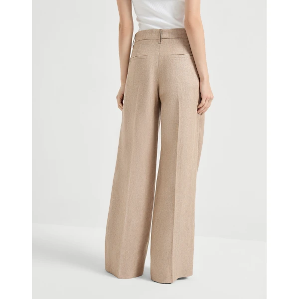 Brunello Cucinelli Loose Pleated trousers in Antique Pink, view 3
