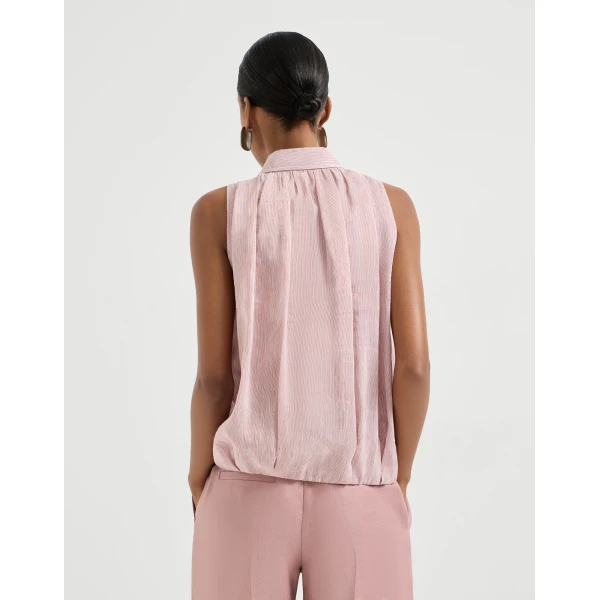 Brunello Cucinelli Striped organza shirt, view 3