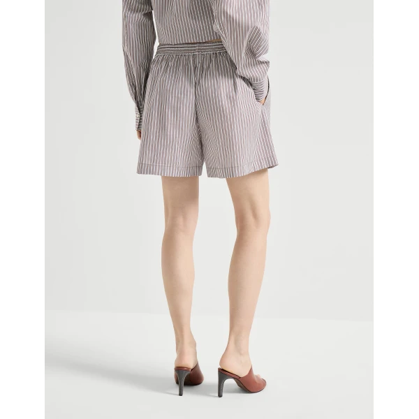 Brunello Cucinelli Pyjama-style shorts with monili, view 3