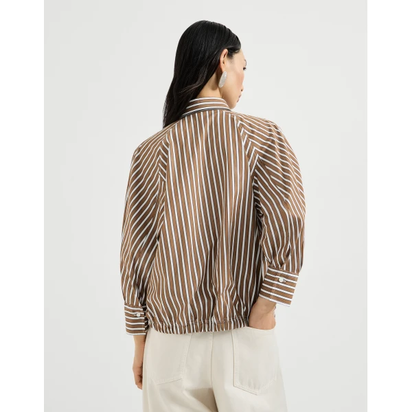 Brunello Cucinelli Shadow stripe poplin shirt, view 3