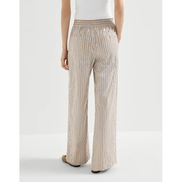 Brunello Cucinelli Dazzling stripes pyjama-style trousers, view 3