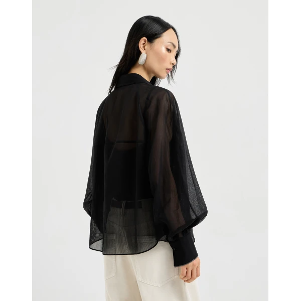 Brunello Cucinelli Striped organza shirt, view 3