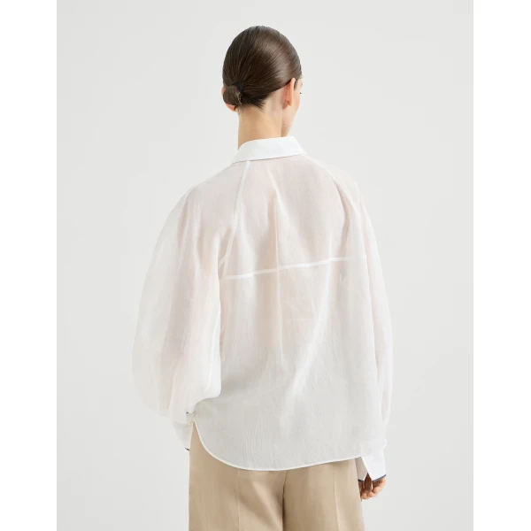 Brunello Cucinelli Striped organza shirt, view 3