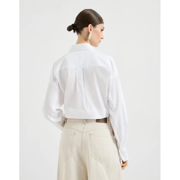 Brunello Cucinelli Crop shirt in White, view 3
