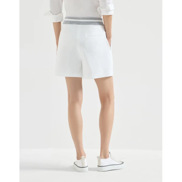 Brunello Cucinelli Lightweight French terry shorts in White, view 3
