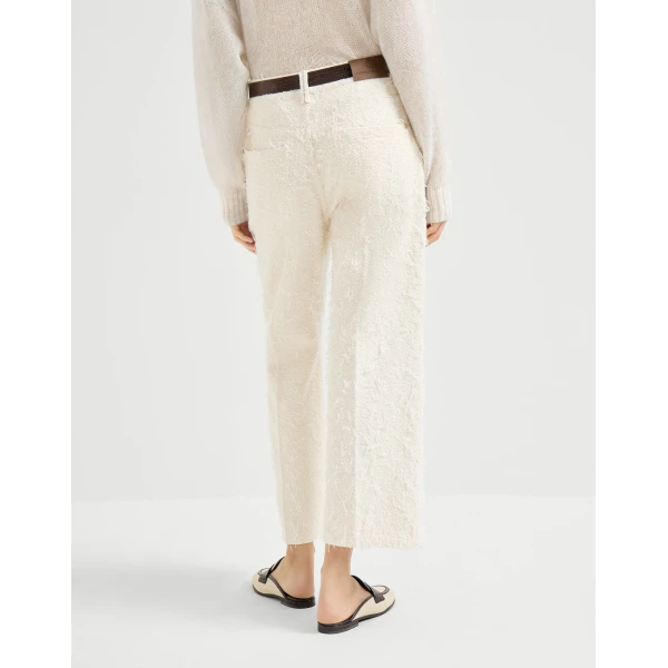Brunello Cucinelli Contemporary Square trousers in Ivory, view 3