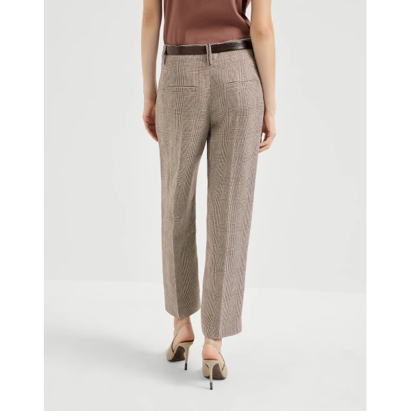 Brunello Cucinelli Square cigarette trousers in Light Brown, view 3