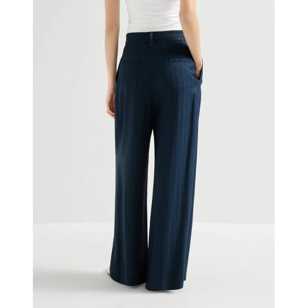 Brunello Cucinelli Dazzling chalk stripe trousers, view 3