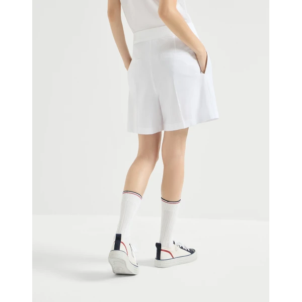Brunello Cucinelli Piqué shorts in White, view 3