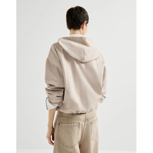 Brunello Cucinelli Couture interlock sweatshirt in Beige Jacket, view 3