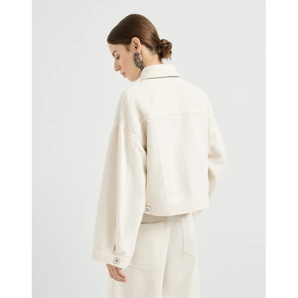 Brunello Cucinelli Cover outerwear jacket in Chalk, view 3