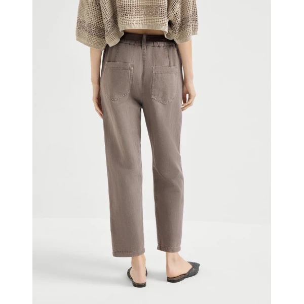 Brunello Cucinelli Five-pocket trousers in Earth, view 3