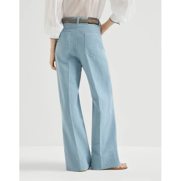 Brunello Cucinelli Loose trousers in Denim, view 3
