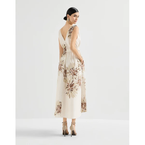 Brunello Cucinelli Bloom print poplin dress, view 3
